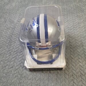 Charlie Sanders Signed Detroit Lions Mini Helmet Riddell HOF 2007 #88 Auto